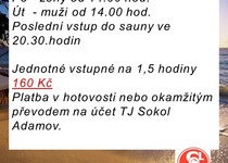 Zahájení provozu sauny Sokol Adamov