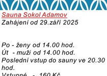 Zahájení provozu sauny Sokol Adamov