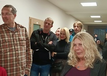 Ze zahájení výstavy "Umění pod kůží" Jiřího Kuchaře