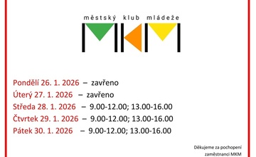 Otevírací doba 26.1.-30.1.
