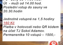 Zahájení provozu sauny Sokol Adamov
