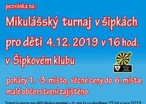 Mikulášský turnaj pro děti v šipkách