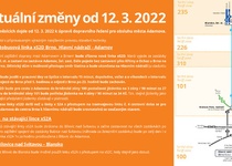 Velká vlaková výluka - změny v organizaci náhradní dopravy od 12. 3. 2022 Brno - Adamov