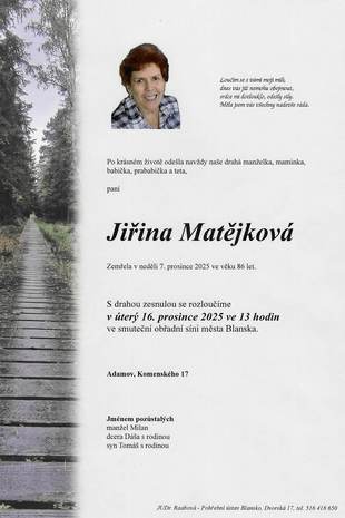 Smuteční oznámení