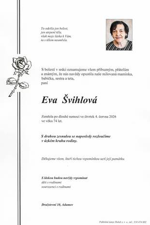 Smuteční oznámení
